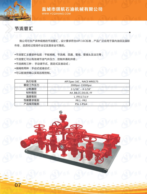節(jié)流管匯